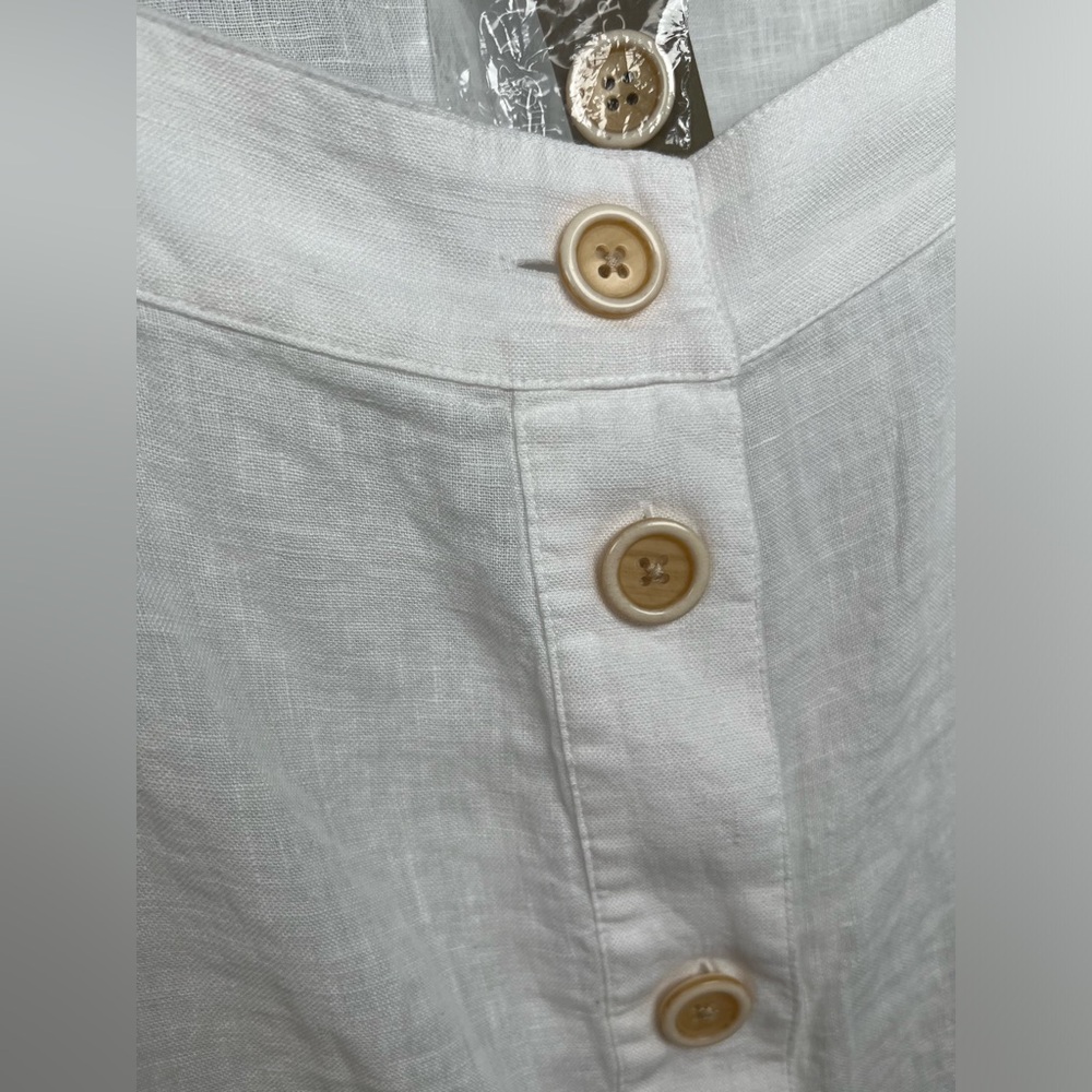 J.CREW Size XXL Squareneck Button-Up top 100% Linen White - Picture 10 of 16